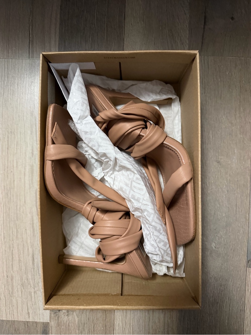 Steve Madden Utilize Tan Lace-Up Heeled Sandals Size 9